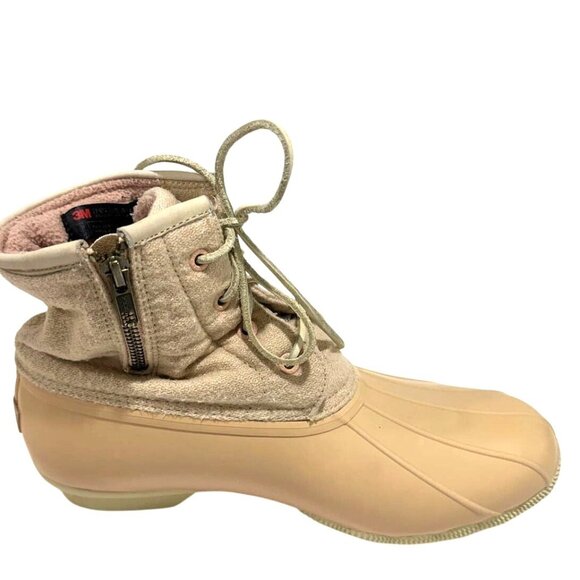 Sperry Pink Womens Duck Boots Rain STS82038 Shoes Size 10 Wool Lined Waterproof - Picture 8 of 11